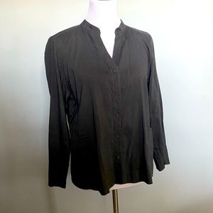 Eileen Fisher linen shirt jacket in charcoal